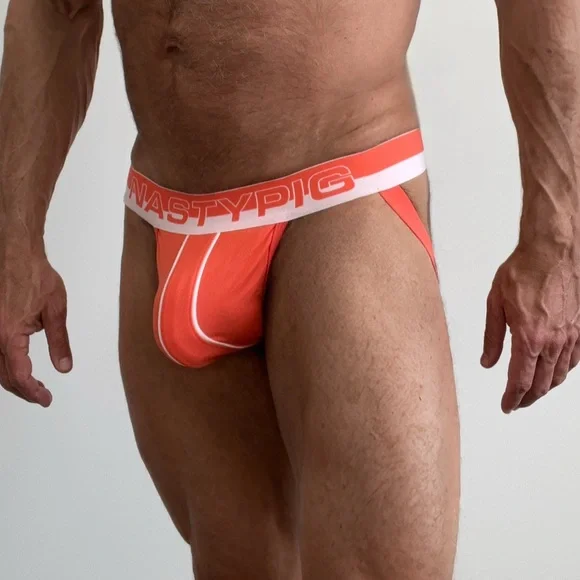 Nasty Pig Vibrant Orange Jockstrap with White Trim - Picture 1 of 6